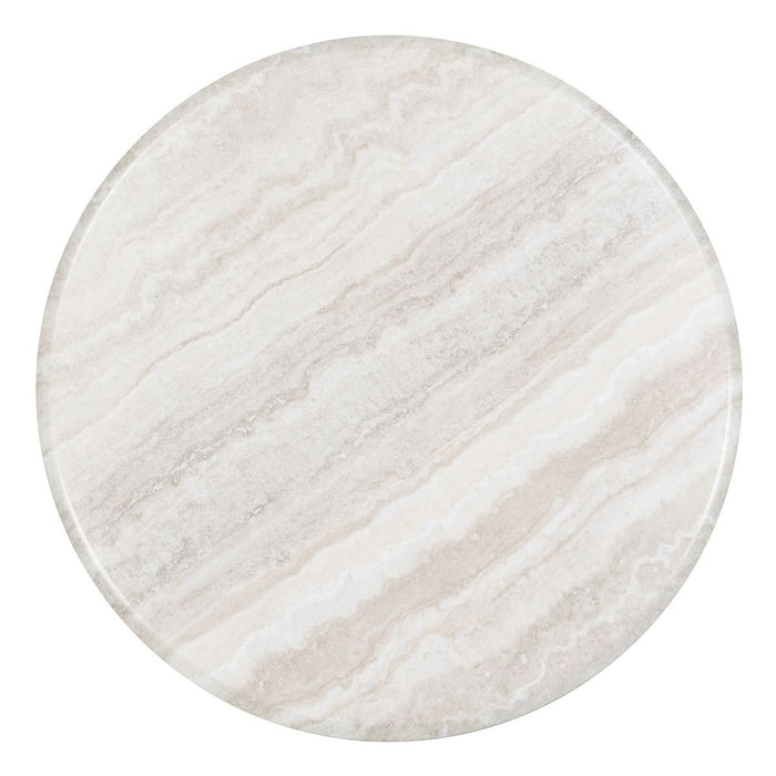 Ogin - Round Dining Table - Marble Print & Natural