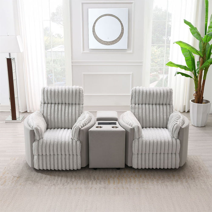 Emee - Console With USB - Gray Corduroy