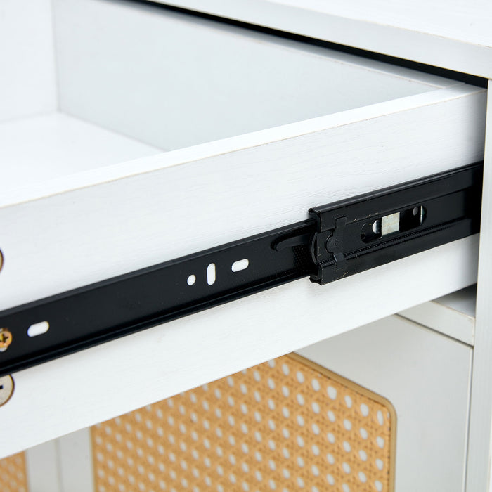 Modern Minimalist Rattan Shoe Cabinet, Elegant Storage Solution