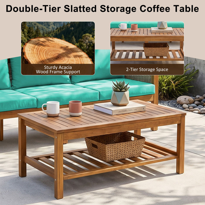 Patio Set Outdoor With Coffee Table And Cushions