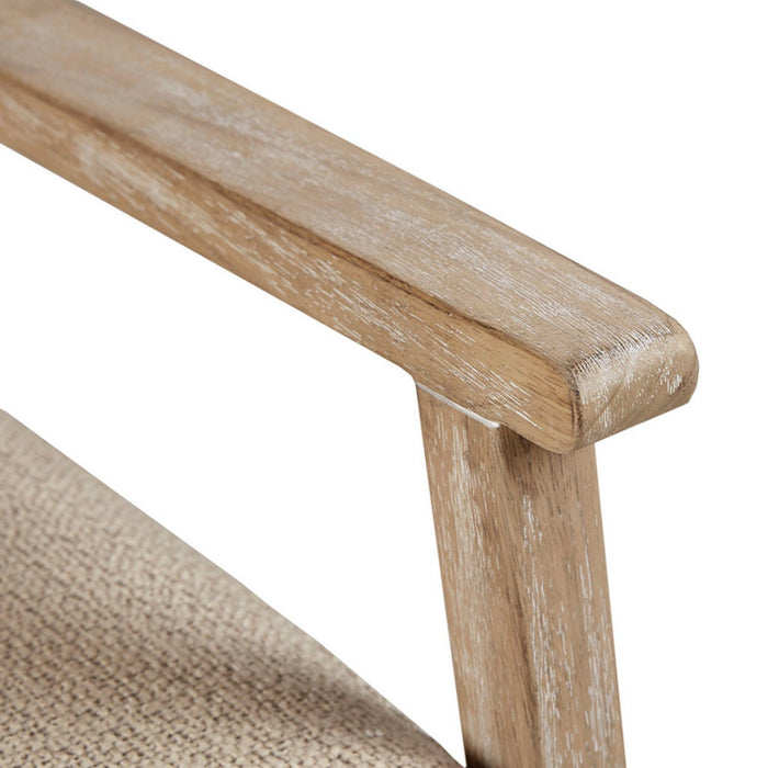 Chair With Cane Inset Back And Upholstered Seat - Light Brown