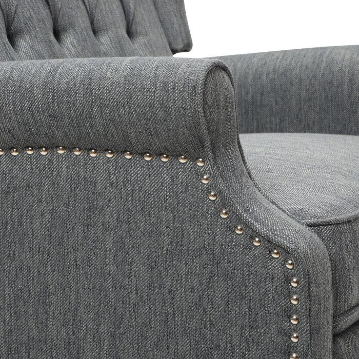 Dunham - Contemporary Fabric Tufted Oversized Pushback Recliner