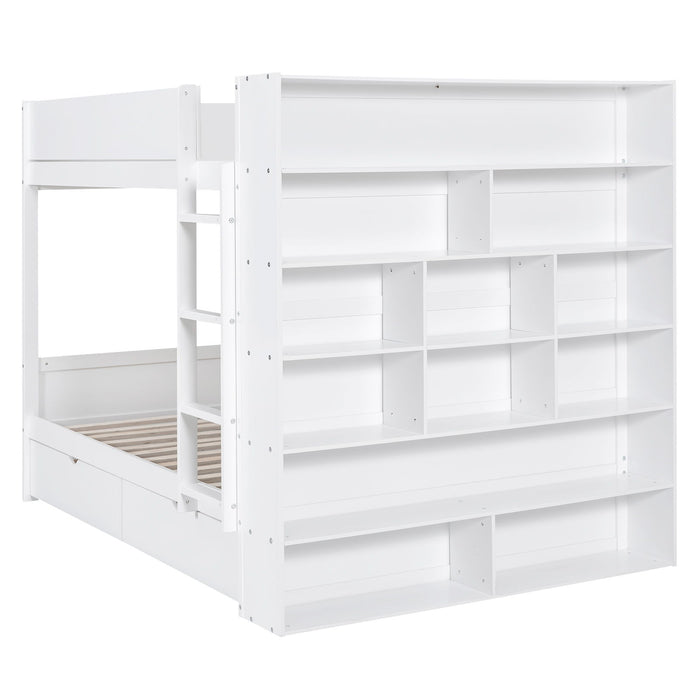 Bunk Bed With 2 Drawers And Multi Layer Cabinet