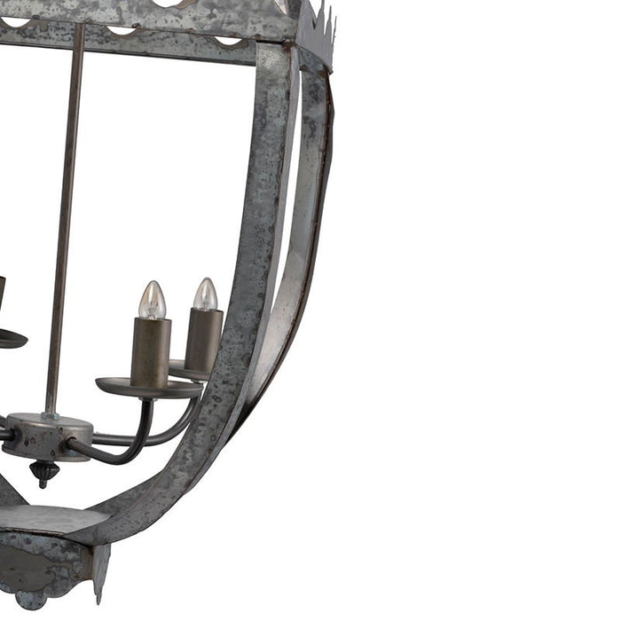 4 Light Metal Chandelier, Hanging Light Fixture With Adjustable Chain For Kitchen, Bulb Not Included - Gray