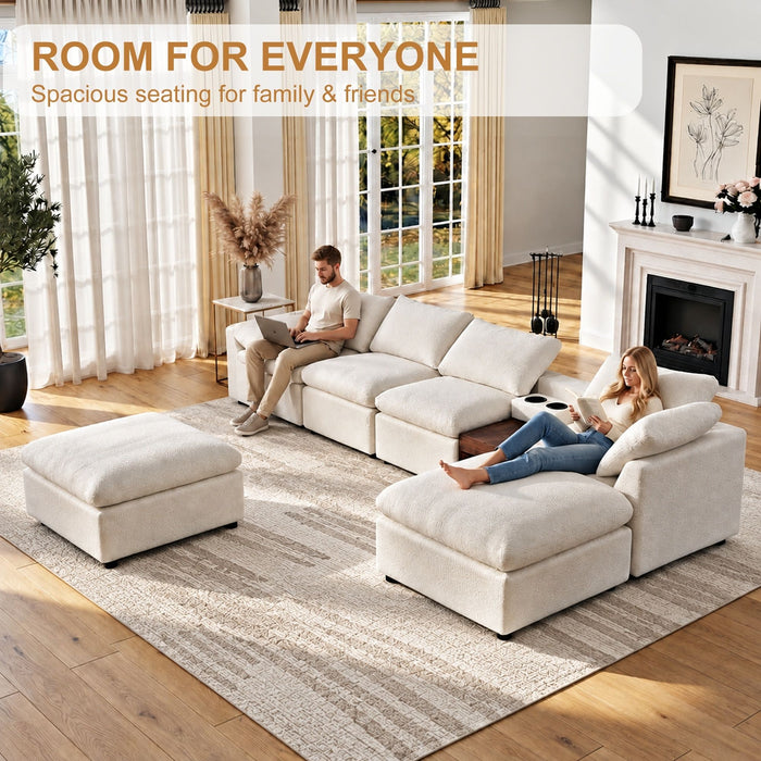 Modular Cloud Couch With Storage Console
