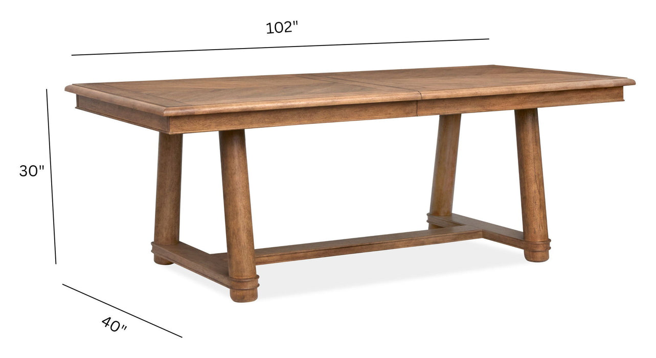 Woodward - Trestle Extendable Dining Table - Dark Clove