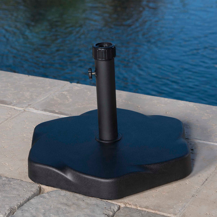 Umbrella Base With Hexagonal Shape - Black