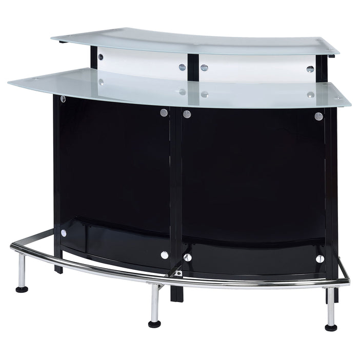 Keystone - Home Bar With Stemware & Wine Storage - Black