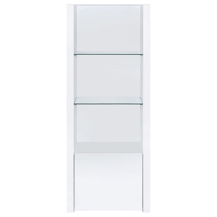 Jude 3-shelf Engineered Wood Media Tower High Gloss White