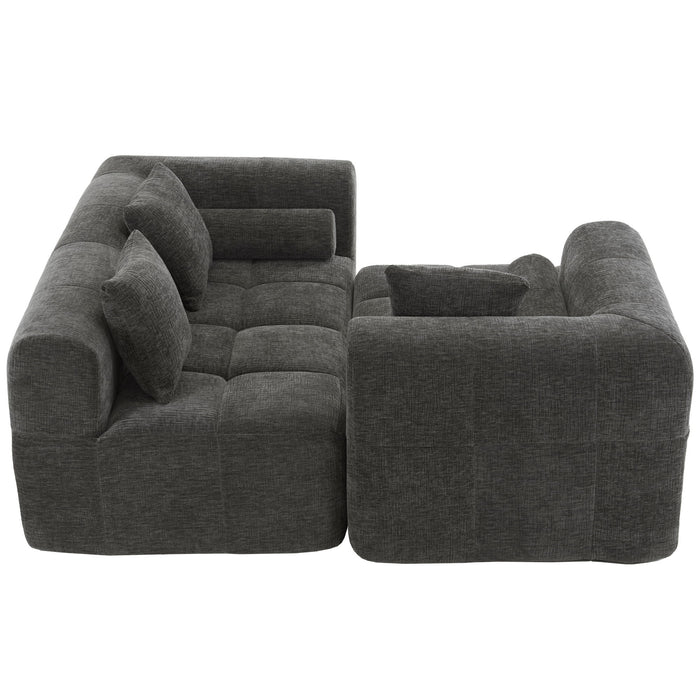 Sectional Free Combined Sofa With 2 Side Pockets
