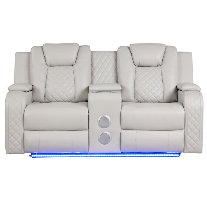 Benz - Power Reclining Loveseat & LED Lighting And Built In USB