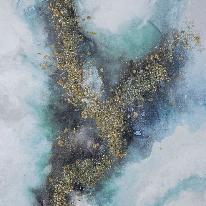 Elongated Modern Abstract Oil Painting, Rectangle Framed Wall Art (Set of 2) - Multicolor