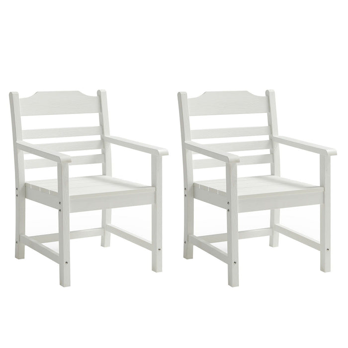 Hips Patio Furniture Dining Chair And Table, 5 Pieces (4 Dining Chairs+1 Dining Table) Backyard Conversation Garden Poolside Balcony - White