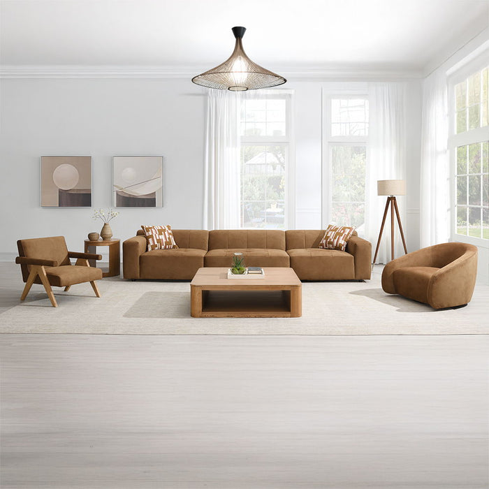 Zoey - Accent Chair With Swivel - Chocolate Suede