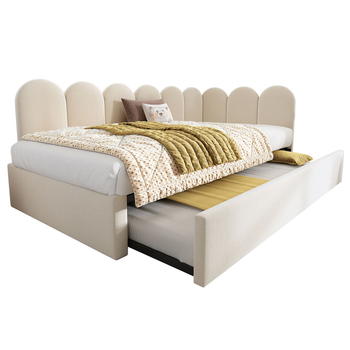 Upholstered Daybed With Metal Slatted Base