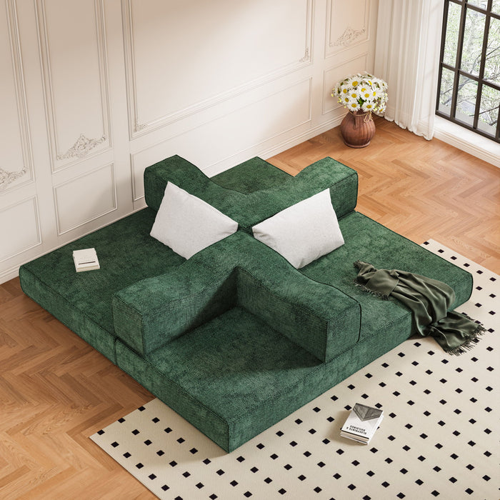 3 Seat Folding Floor Couch & King Size Bed Mattress