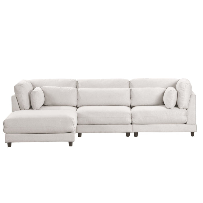 U_Style 2 Pieces L Shaped Sofa With Removable Ottomans And Comfortable Waist Pillows
