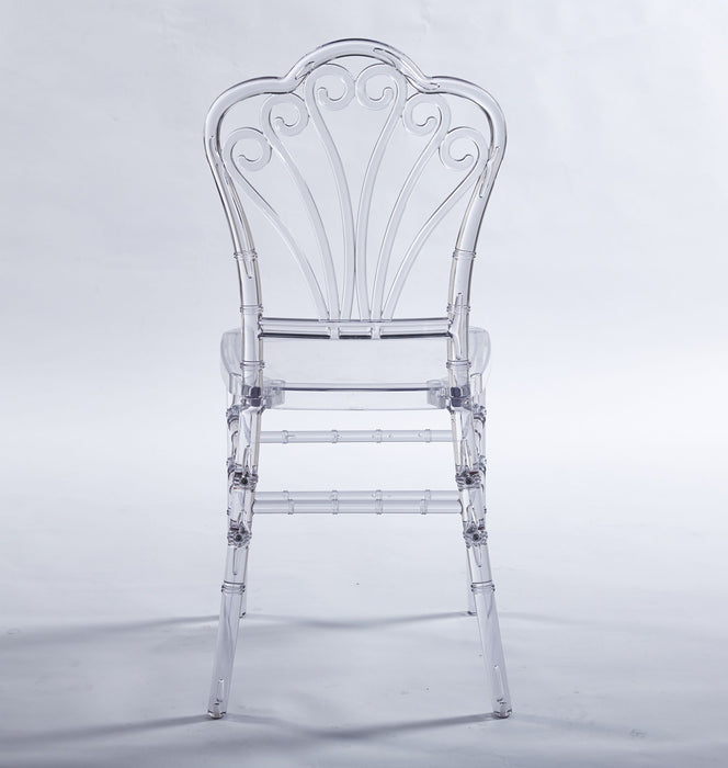 Welding Chair, Dining Chair / Plastic Seat (Set of 4) - Transparent