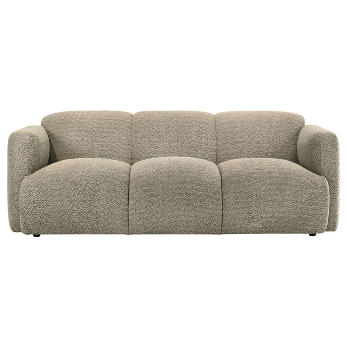 Dorset 3-piece Upholstered Round Track Arm Sofa Set Brown