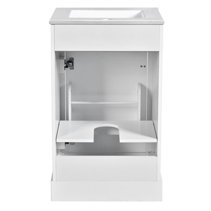 Elegant Bathroom Vanity With Ceramic Sink, Soft Close Door, Adjustable Shelf