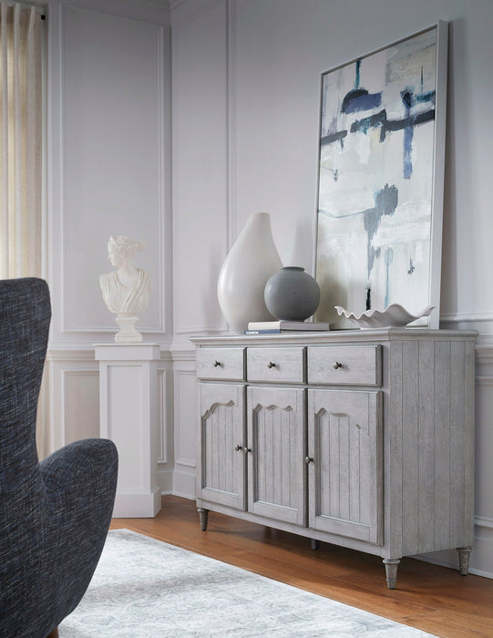 3-Door Credenza With Storage Drawers - Gray