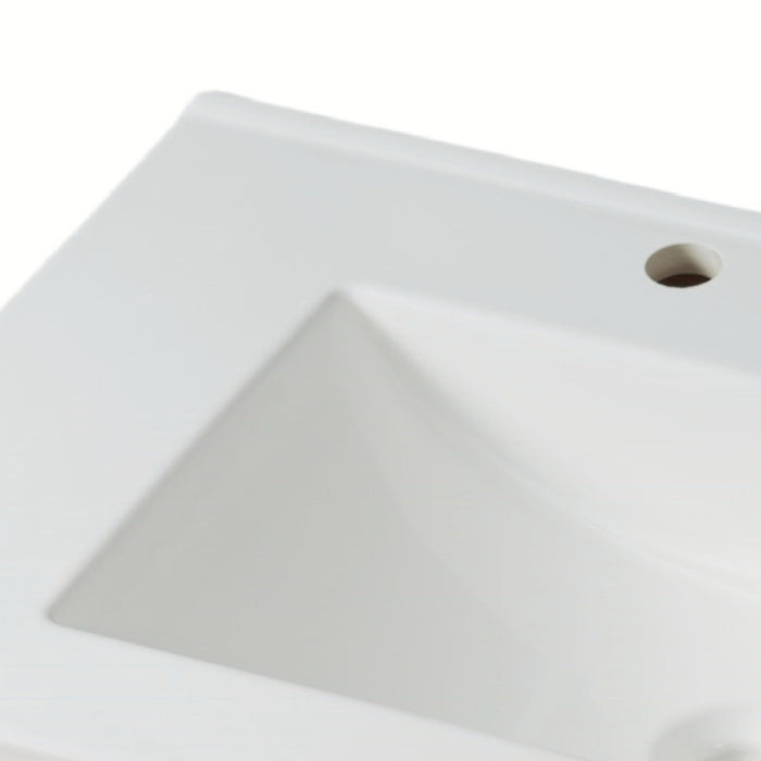 Bathroom Vanity With Ceramic Sink, Adjustable Shelf & Tip Out Tray