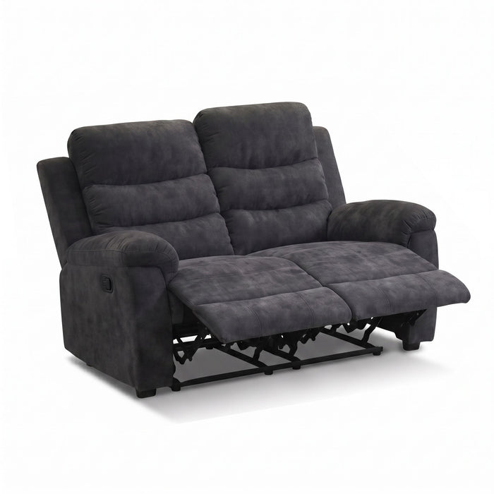 2 Seat Manual Recliner Loveseat With 150° Deep Recline, For Small Living Spaces - Dark Gray