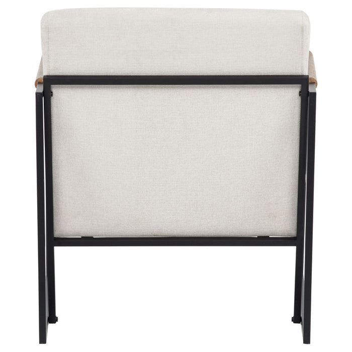Monsen Fabric Upholstered Metal Frame Accent Chair Ivory