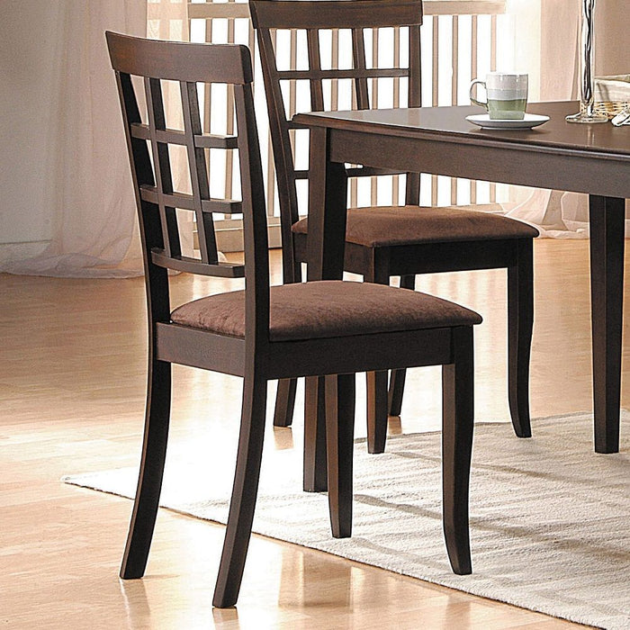 Cardiff - 18" Side Chair Set of 2) - Dark Brown Microfiber & Espresso