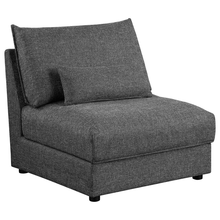 Wakefield - Upholstered Armless Slipper Chair - Black