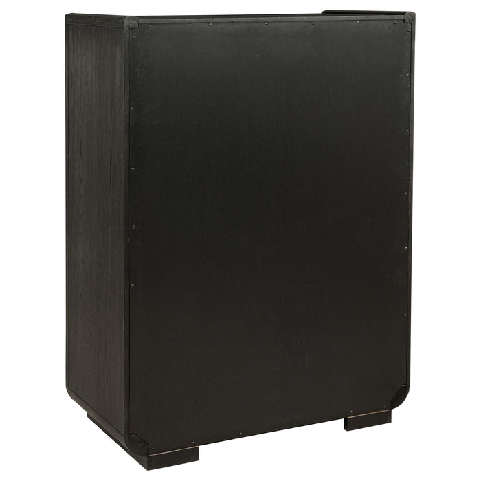 Leandro 5-drawer Bedroom Chest of Drawers Burnished Black