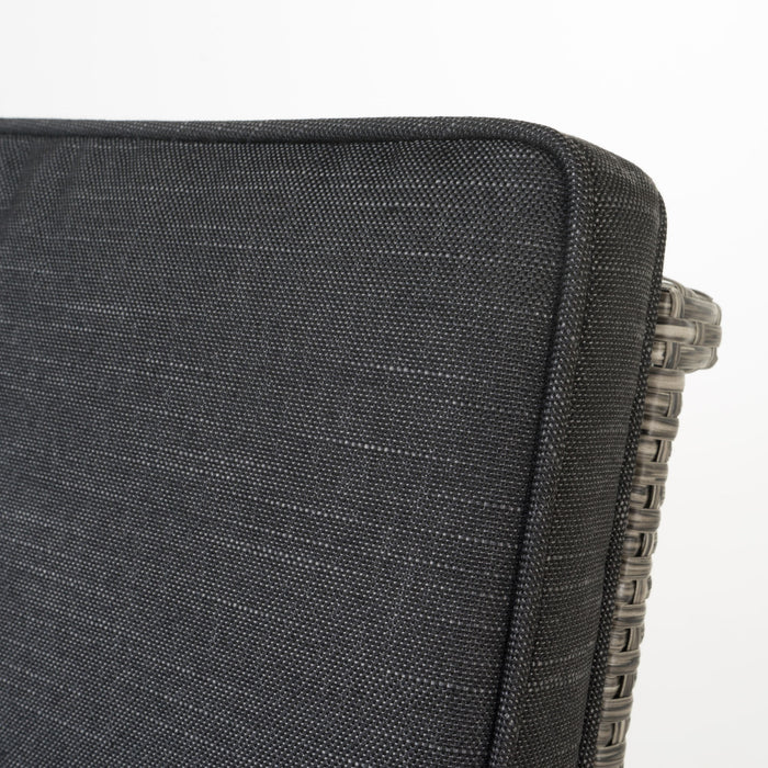 Outdoor Rattan Swivel Barstool With Water Resistant Cushion - Mixed Black / Dark Gray