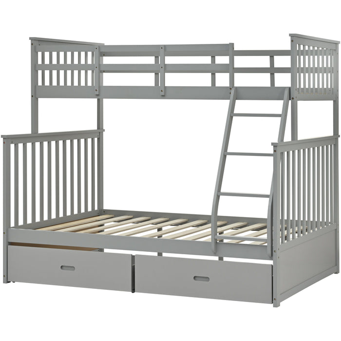 Bunk Bed With Ladder, And Safety Guard Rails