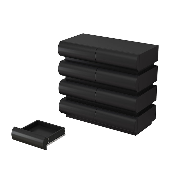 Minimalist Handle Less 8 Drawer Dresser With Wide Storage