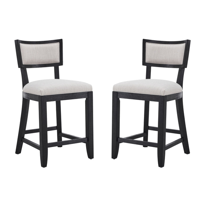 Upholstered Counter Height Bar Stools With Comfy Back (Set of 2)