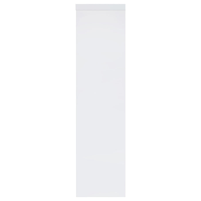 Lance - 3 Shelf Media Tower With Shelves And Hidden Cabinet - Gloss White