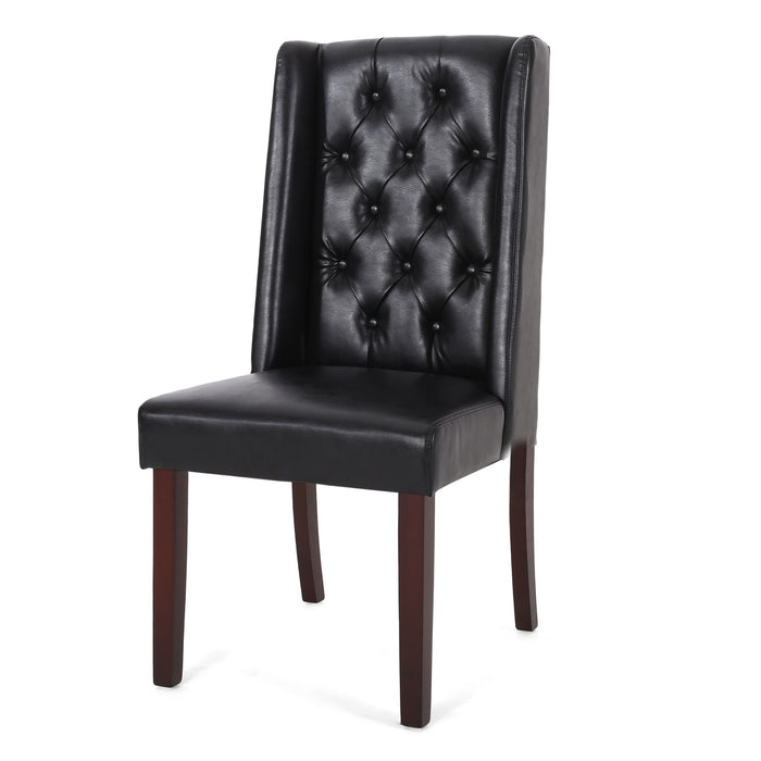 Sophisticated Tufted Dining Chair With High Back Design