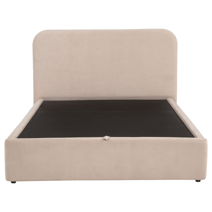Anders Upholstered Queen Storage Lift Platform Bed Beige