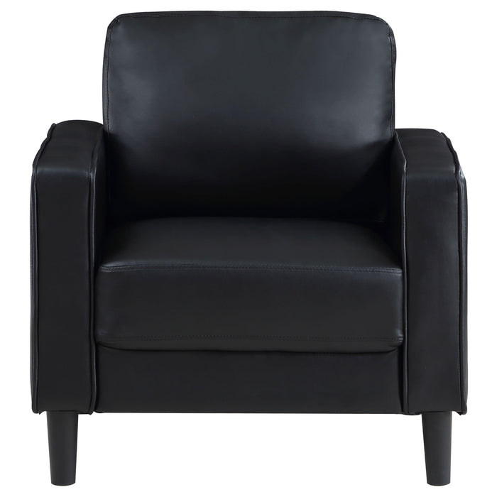 Weld 3 Piece Upholstered Track Arm Sofa Set - Black