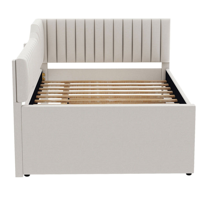 Upholstered Daybed With Trundle And 3 Drawers