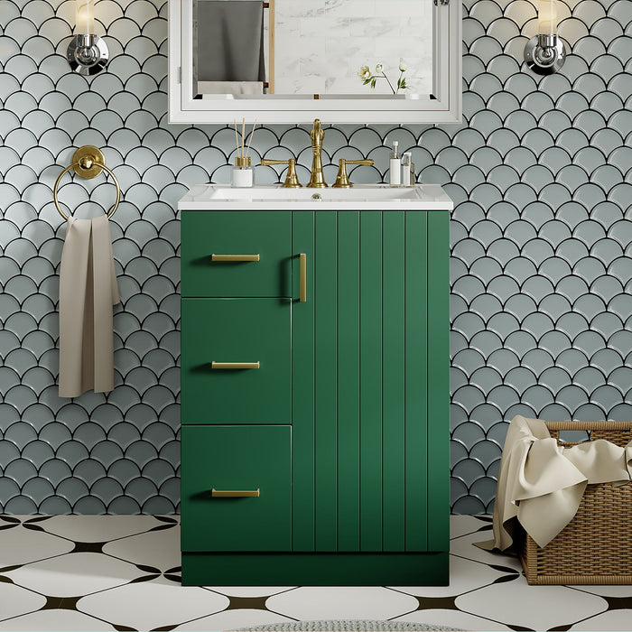 Bathroom Vanity With Under Mount Sink, 2 Drawers And Soft Closing Door