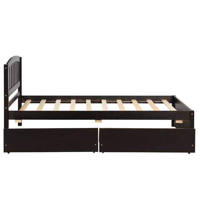 Platform Bed & Headboard, Footboard And Wood Slat Support