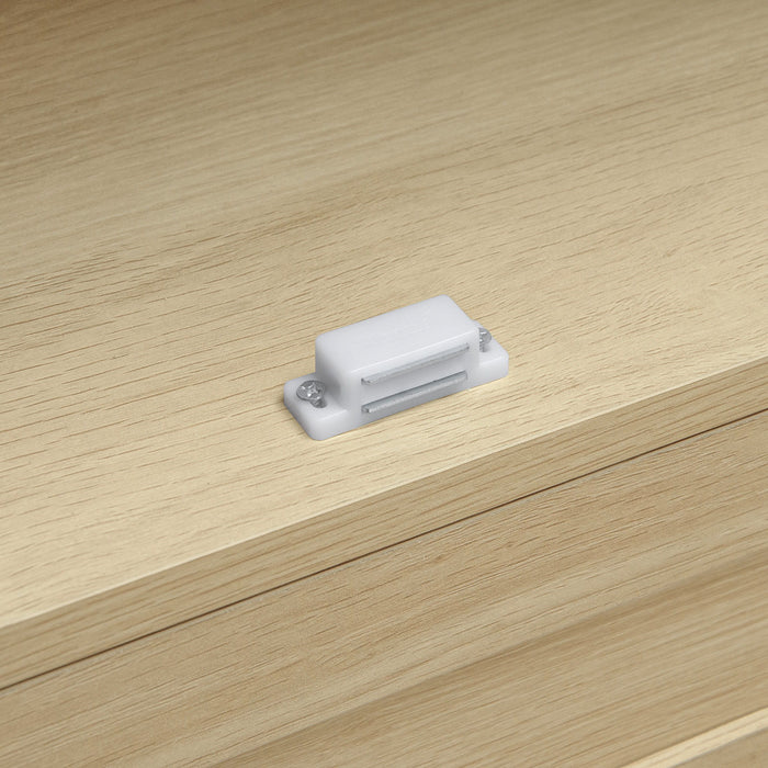 Tall Arched Kitchen Pantry, Modern Farmhouse Wood Kitchen Storage Cabinets, Arched Storage Display Cabinet With Adjustable Shelves, Versatile Cupboard For Kitchen, Dining Room, Living Room - Natural