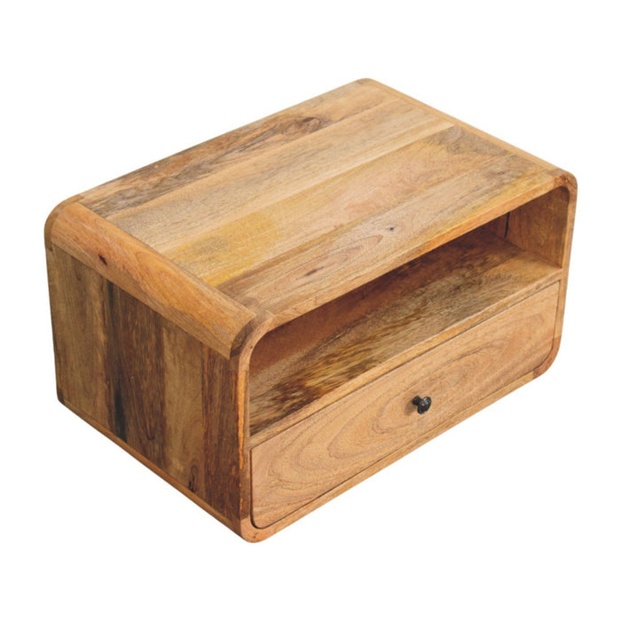 Curved Upper Slot Floating Nightstand