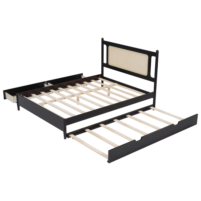 Platform Bed With 2 Big Drawers & Trundle