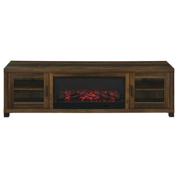 Havering - 71" TV Stand Fireplace Media Console - Dark Pine