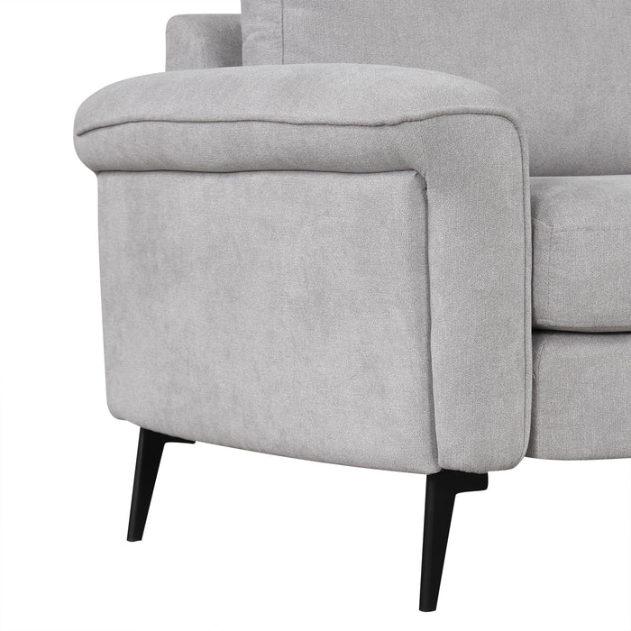 Upholstered 3 Seater Curved Sofa With Printed Pillows Chenille