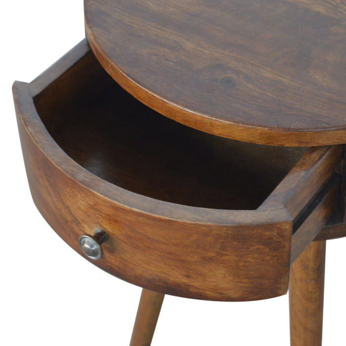 Nordic Chestnut Circular Nightstand