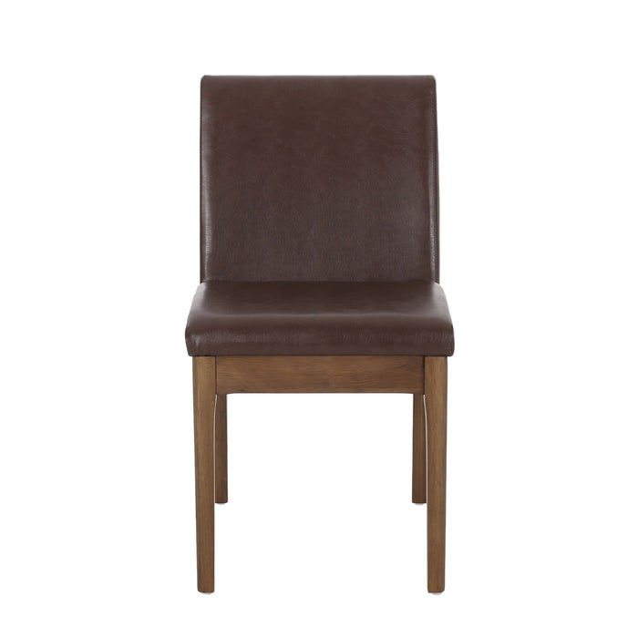 Modern Dining Chair With Upholstery - Dark Brown
