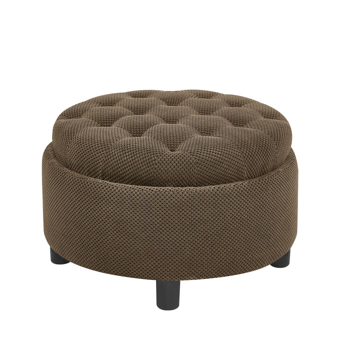 Storage Round Footstool Table Ottoman